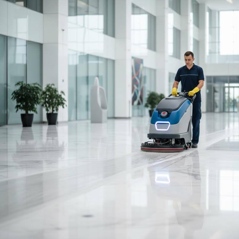 Maschinelle Bodenreinigung in Gewerbeobjekt Heilbronn